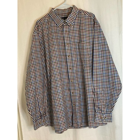 Jos A Bank Mens Long Sleeve‎ Size XXL Travelers Collection Blue, White & Red - Picture 1 of 11